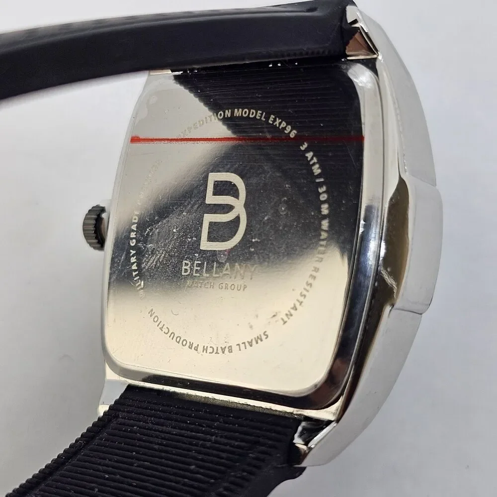 Bellany Expedition Men's Watch 41MM‎ Black Dial Black Plastic Bands New Battery